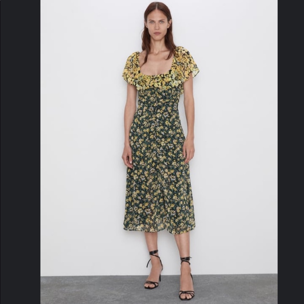 Zara Floral Print Dress SZ XS